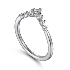 Sale Gabriel & Co. Raine - Curved Platinum Princess Cut and Round Diamond Anniversary Band - 0.3 ct