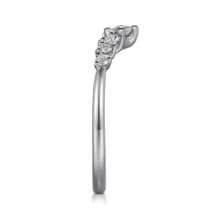 Sale Gabriel & Co. Raine - Curved Platinum Princess Cut and Round Diamond Anniversary Band - 0.3 ct