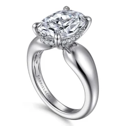 Best Gabriel & Co. Raven - 14K White Gold Oval Diamond Engagement Ring