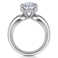 Best Gabriel & Co. Raven - 14K White Gold Oval Diamond Engagement Ring