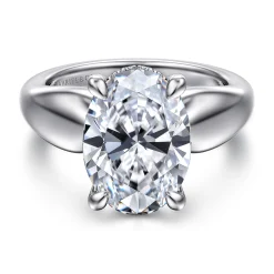 Best Gabriel & Co. Raven - 14K White Gold Oval Diamond Engagement Ring