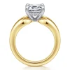 Sale Gabriel & Co. Raven - 14K White-Yellow Gold Emerald Cut Diamond Engagement Ring