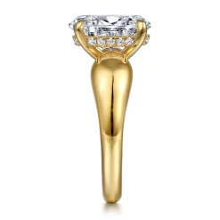 Gabriel & Co. Raven - 14K Yellow Gold Oval Diamond Engagement Ring