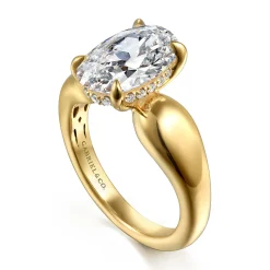 Gabriel & Co. Raven - 14K Yellow Gold Oval Diamond Engagement Ring
