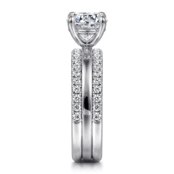 Best Gabriel & Co. Reba - 14K White Gold Round Diamond Engagement Ring