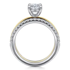 Hot Gabriel & Co. Reba - 14K White-Yellow Gold Oval Diamond Engagement Ring