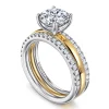 Outlet Gabriel & Co. Reba - 14K White-Yellow Gold Round Diamond Engagement Ring