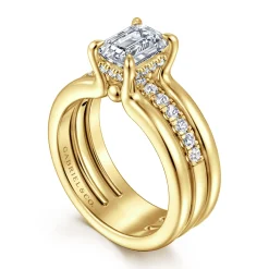 Outlet Gabriel & Co. Reeba - 14K Yellow Gold Emerald Cut Diamond Engagement Ring