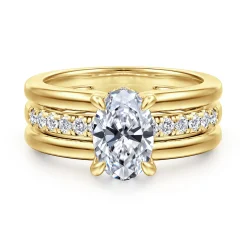 New Gabriel & Co. Reeba - 14K Yellow Gold Oval Diamond Engagement Ring