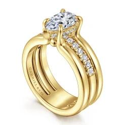 Outlet Gabriel & Co. Reeba - 14K Yellow Gold Pear Shape Diamond Engagement Ring