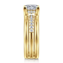 Clearance Gabriel & Co. Reeba - 14K Yellow Gold Princess Cut Diamond Engagement Ring