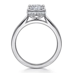 Gabriel & Co. Reece - 14K White Gold Cushion Cut Bezel Prong Diamond Engagement Ring