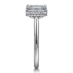 Outlet Gabriel & Co. Reece - 14K White Gold Emerald Cut Bezel Prong Diamond Engagement Ring