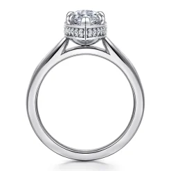 Gabriel & Co. Reece - 14K White Gold Marquise Shape Bezel Prong Diamond Engagement Ring
