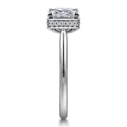 Hot Gabriel & Co. Reece - 14K White Gold Princess Cut Bezel Prong Diamond Engagement Ring