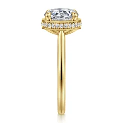 Sale Gabriel & Co. Reece - 14K Yellow Gold Round Bezel Prong Diamond Engagement Ring