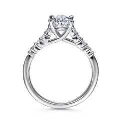 Outlet Gabriel & Co. Reed - 14K White Gold Oval Diamond Engagement Ring