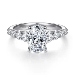 Gabriel & Co. Reed - 14K White Gold Oval Diamond Engagement Ring