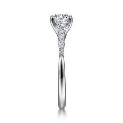 Best Gabriel & Co. Reed - 14K White Gold Round Diamond Engagement Ring