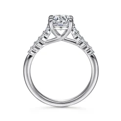 Best Gabriel & Co. Reed - 14K White Gold Round Diamond Engagement Ring