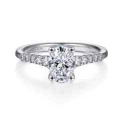 New Gabriel & Co. Reed - Platinum Oval Diamond Engagement Ring
