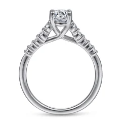 New Gabriel & Co. Reed - Platinum Oval Diamond Engagement Ring