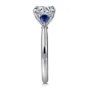 Online Gabriel & Co. Reema - 14K White Gold Three Stone Round Lotus Sapphire and Diamond Engagement Ring