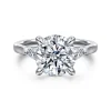 Online Gabriel & Co. Reema - 14K White Gold Three Stone Round Lotus Diamond Engagement Ring