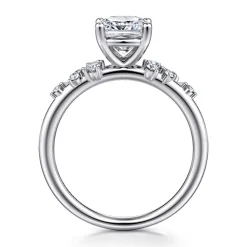 Discount Gabriel & Co. Reena - 14K White Gold Cushion Cut Diamond Engagement Ring