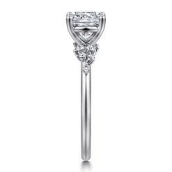 Discount Gabriel & Co. Reena - 14K White Gold Cushion Cut Diamond Engagement Ring