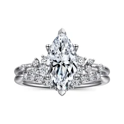 Discount Gabriel & Co. Reena - 14K White Gold Marquise Shape Diamond Engagement Ring