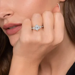 Online Gabriel & Co. Reena - 14K White Gold Oval Diamond Engagement Ring
