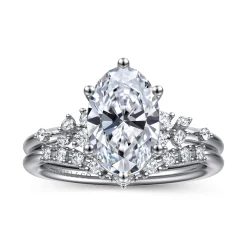 Clearance Gabriel & Co. Reena - 14K White Gold Oval Diamond Engagement Ring