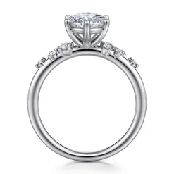 Clearance Gabriel & Co. Reena - 14K White Gold Oval Diamond Engagement Ring