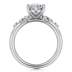 New Gabriel & Co. Reena - 14K White Gold Oval Diamond Engagement Ring