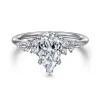 Clearance Gabriel & Co. Reena - 14K White Gold Pear Shape Diamond Engagement Ring