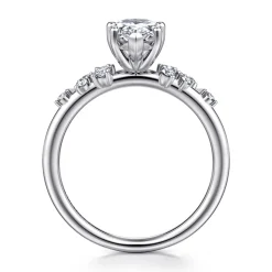 New Gabriel & Co. Reena - 18K White Gold Pear Shape Diamond Engagement Ring