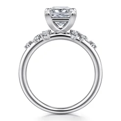 Discount Gabriel & Co. Reena - 14K White Gold Princess Cut Diamond Engagement Ring