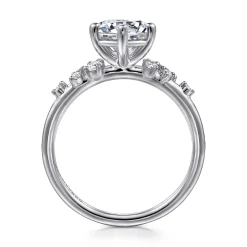 Best Gabriel & Co. Reena - 18K White Gold Round Diamond Engagement Ring