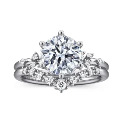 Clearance Gabriel & Co. Reena - 14K White Gold Round Diamond Engagement Ring