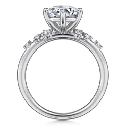 Clearance Gabriel & Co. Reena - 14K White Gold Round Diamond Engagement Ring