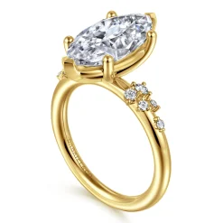 Best Gabriel & Co. Reena - 14K Yellow Gold Marquise Shape Diamond Engagement Ring