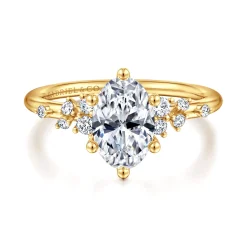 Hot Gabriel & Co. Reena - 18K Yellow Gold Oval Diamond Engagement Ring