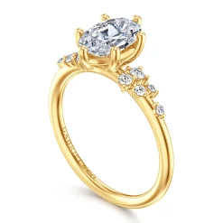 Hot Gabriel & Co. Reena - 18K Yellow Gold Oval Diamond Engagement Ring