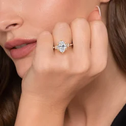 New Gabriel & Co. Reena - 14K Yellow Gold Oval Diamond Engagement Ring