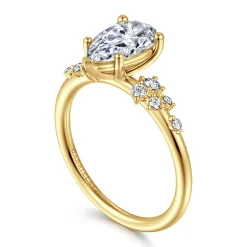 Gabriel & Co. Reena - 14K Yellow Gold Pear Shape Diamond Engagement Ring
