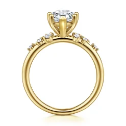 Discount Gabriel & Co. Reena - 14K Yellow Gold 6 Prong Pear Shape Diamond Engagement Ring