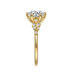 Discount Gabriel & Co. Reena - 14K Yellow Gold 6 Prong Round Diamond Engagement Ring