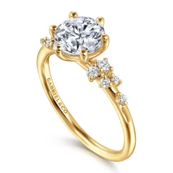 Hot Gabriel & Co. Reena - 18K Yellow Gold Round Diamond Engagement Ring