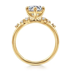 Hot Gabriel & Co. Reena - 18K Yellow Gold Round Diamond Engagement Ring